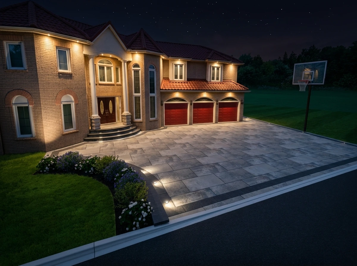 Entrance approach at night