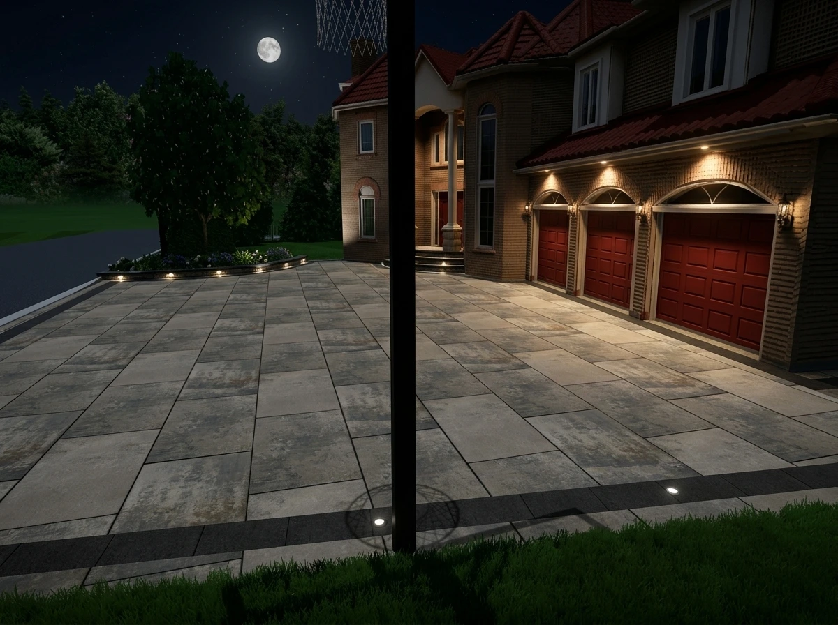 Garage court at night